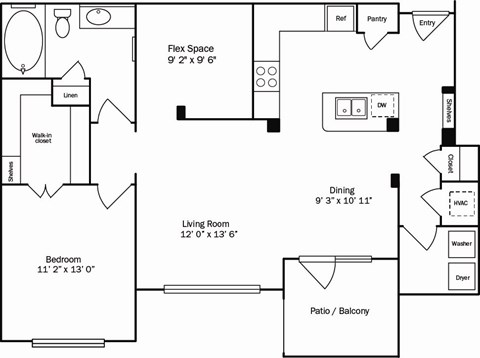 A black and white image of a floor plan for a house.